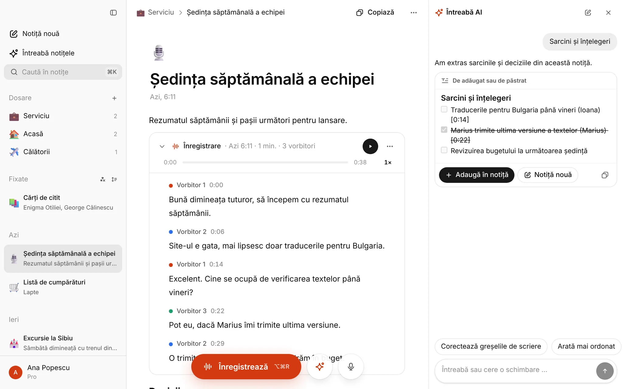 Minuta ședinței din înregistrare, cu model inclus